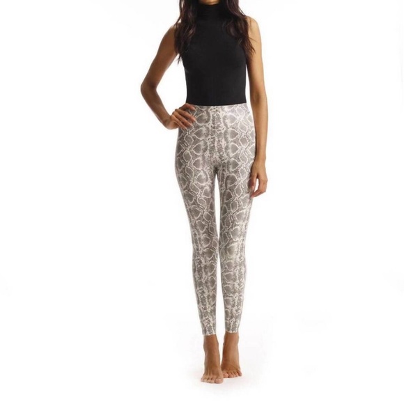☑️Commando Faux Leather Perfect Leggings White Snake Animal M - Picture 2 of 10